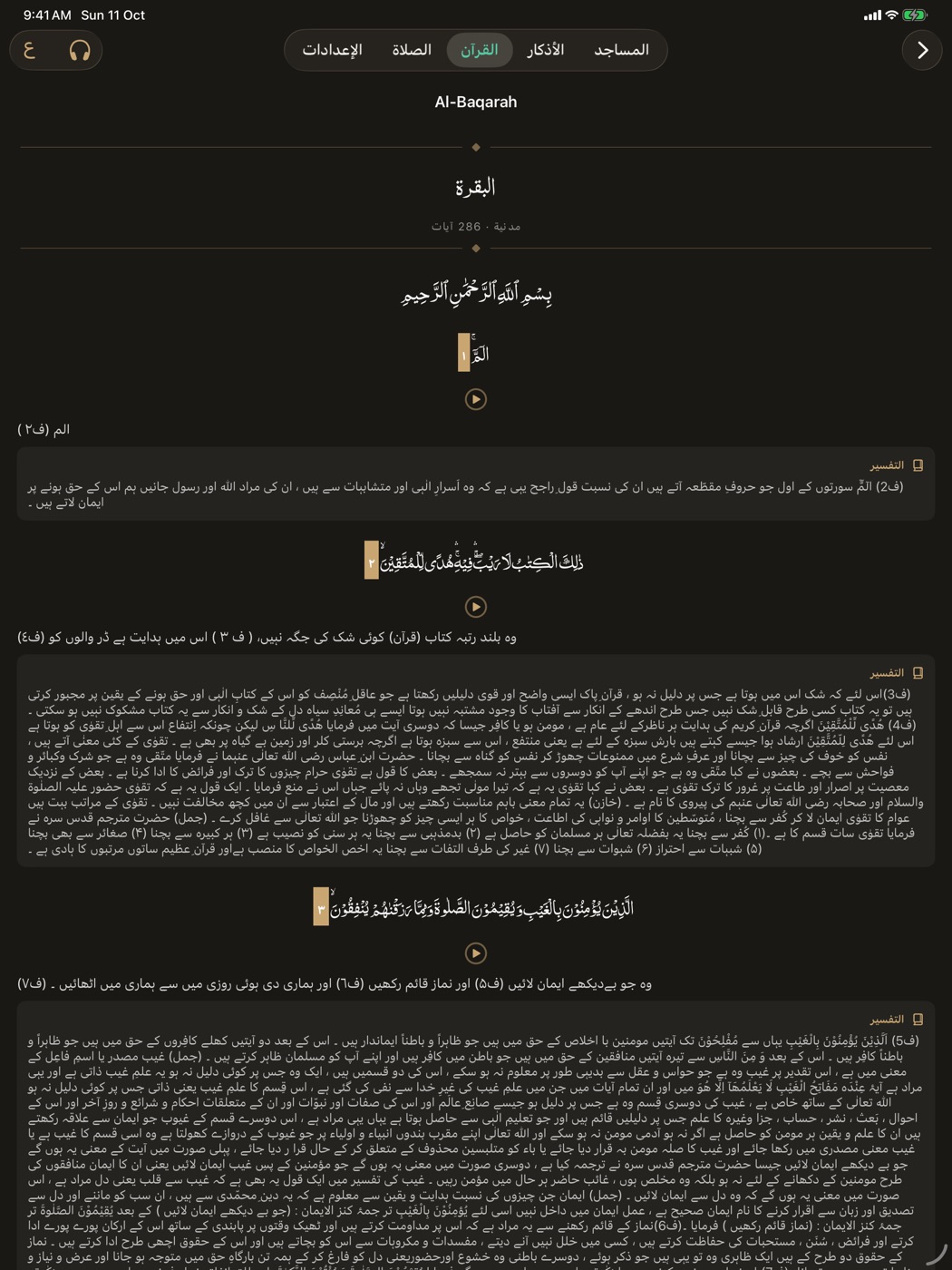الترجمة والتفسير – iPad