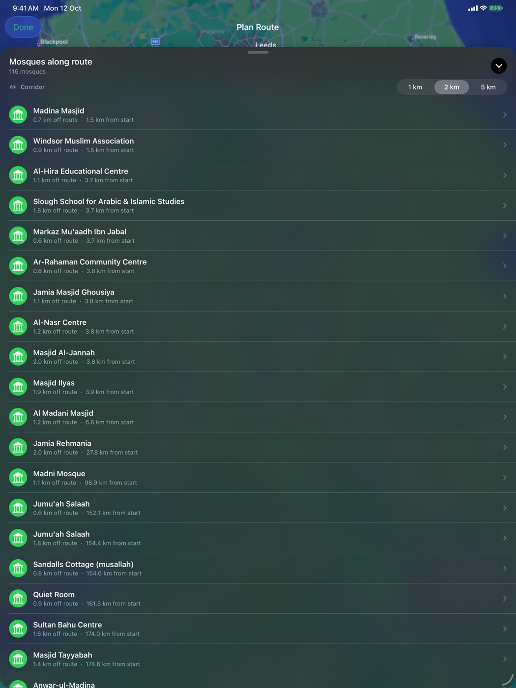 Plan Route – iPad